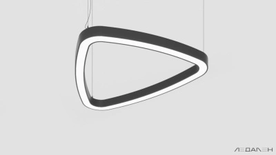 Треугольный светильник TRIANGOLO SOFT PRO M 6000K 54W, корпус черный