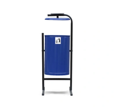 Урна металлическая уличная 21 л круглая с пепельницей