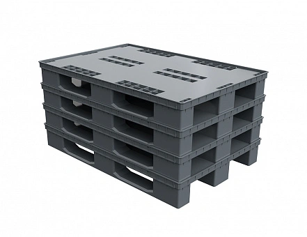 Лёгкий перфорированный пластиковый поддон 1210х810 на трех полозьях
