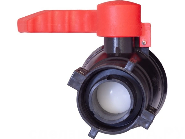 Кран п/э для еврокуба 50x62 с пластик. гайкой, с прокладкой EPDM, с резьбой S60x6, код: 38020