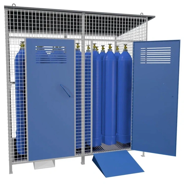 Хранилище газовых баллонов сетчатое сварное ХГС-01 2100x2200x1110 мм Серый