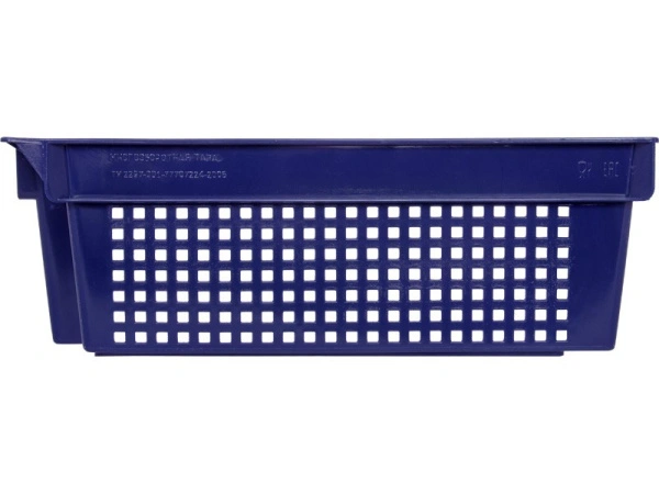Ящик перфорированный 600×400×200, арт.: 102-У, объём 37, синий, код: 09581